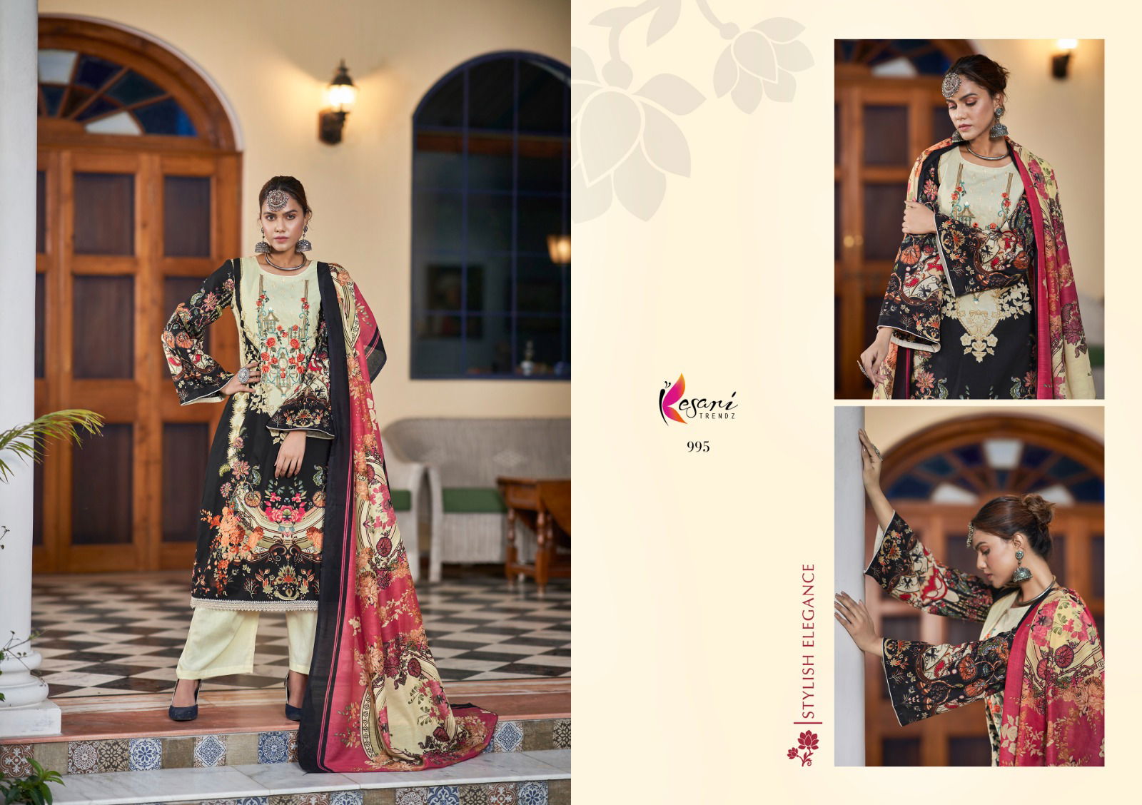 Kesari Casual Wear Wholesale Karachi Cotton Dress Material